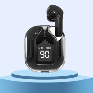 (Black) Wireless Bluetooth Earphones with LED Power Display - Stereo Sound Headphones