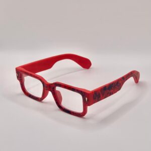 Vintage Square Glasses (Red)